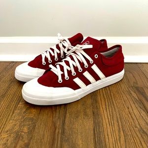 Adidas Matchcourt Burgundy White Gum Skateboard Sneaker, size 10.5